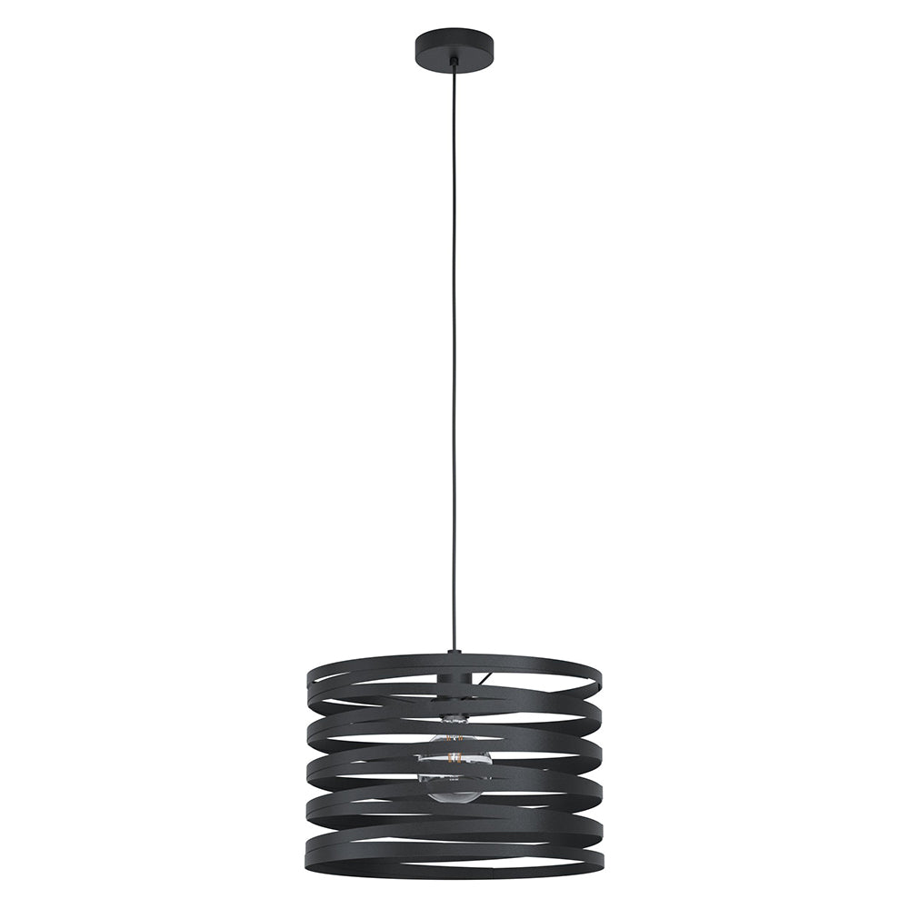 Cremella Pendant 1x40w E27 Black 370mm Lge