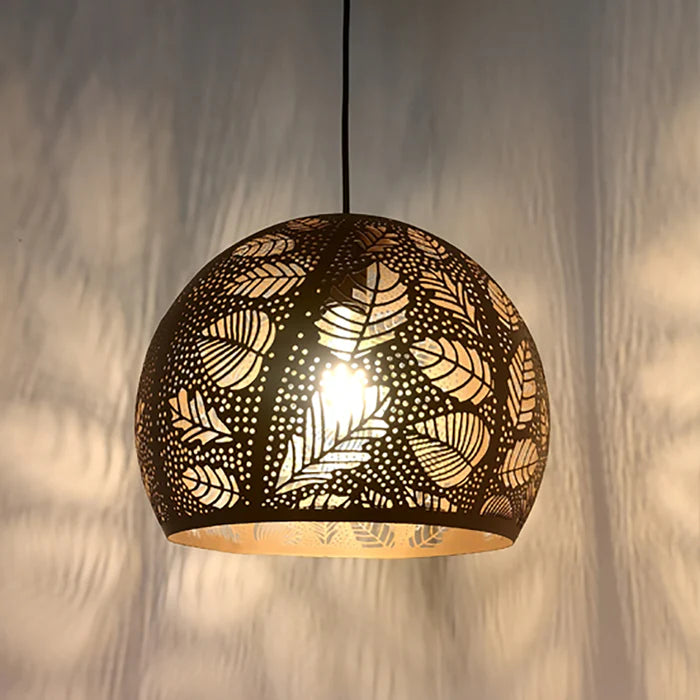 Pendant ES Black Embossed Dome OD300mm w/Black
