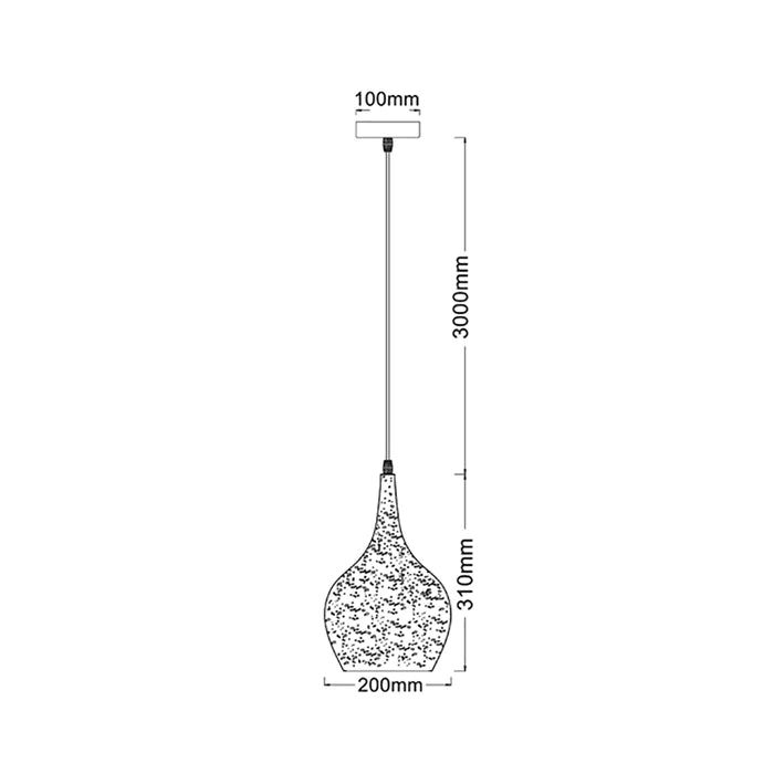 Pendant ES Black Bell OD 200mm