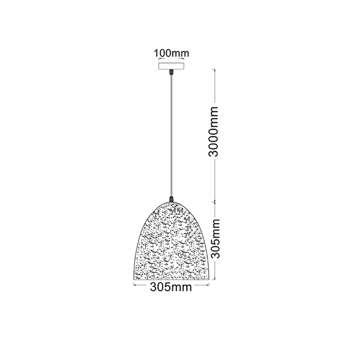 Pendant ES Black Ellipse OD305mm