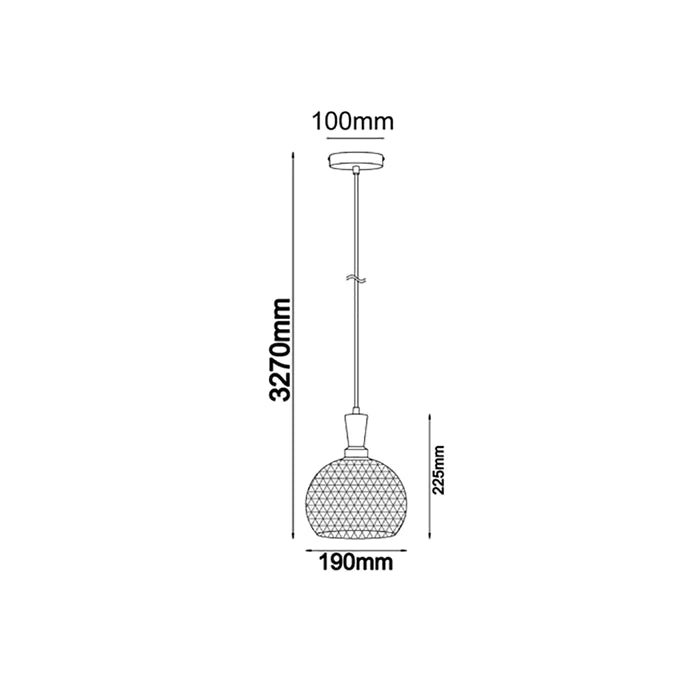 Pendant ES Black Mesh Small Wine Glass OD190mm