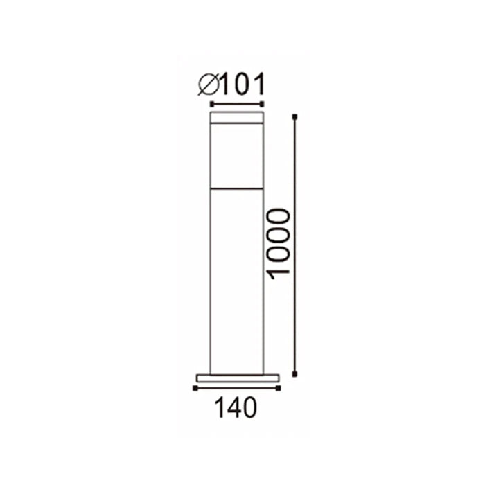 Bollard ES Elanora Round Black IP44 H1000mm