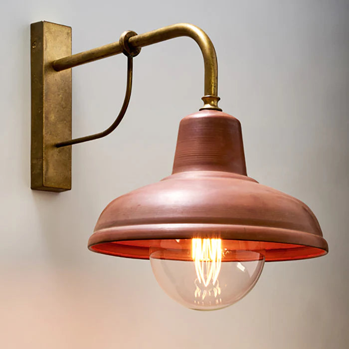 Wall Interior ES Dome Aged Copper IP23 (Brass bracket & base & neck)