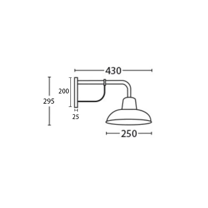 Wall Interior ES Dome Aged Copper IP23 (Brass bracket & base & neck)