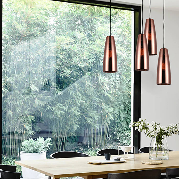 Pendant ES Copper Coloured Glass Ellipse OD135mm