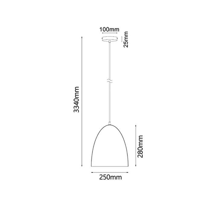 Pendant ES Black Walnut Oblong OD250mm