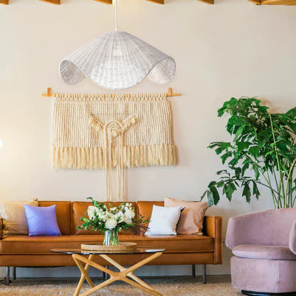 Adaya Rattan Pendant Light - White