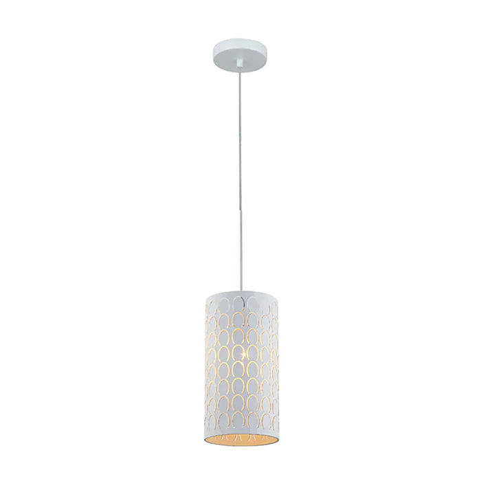 Pendant ES Embossed White Oblong OD130mm