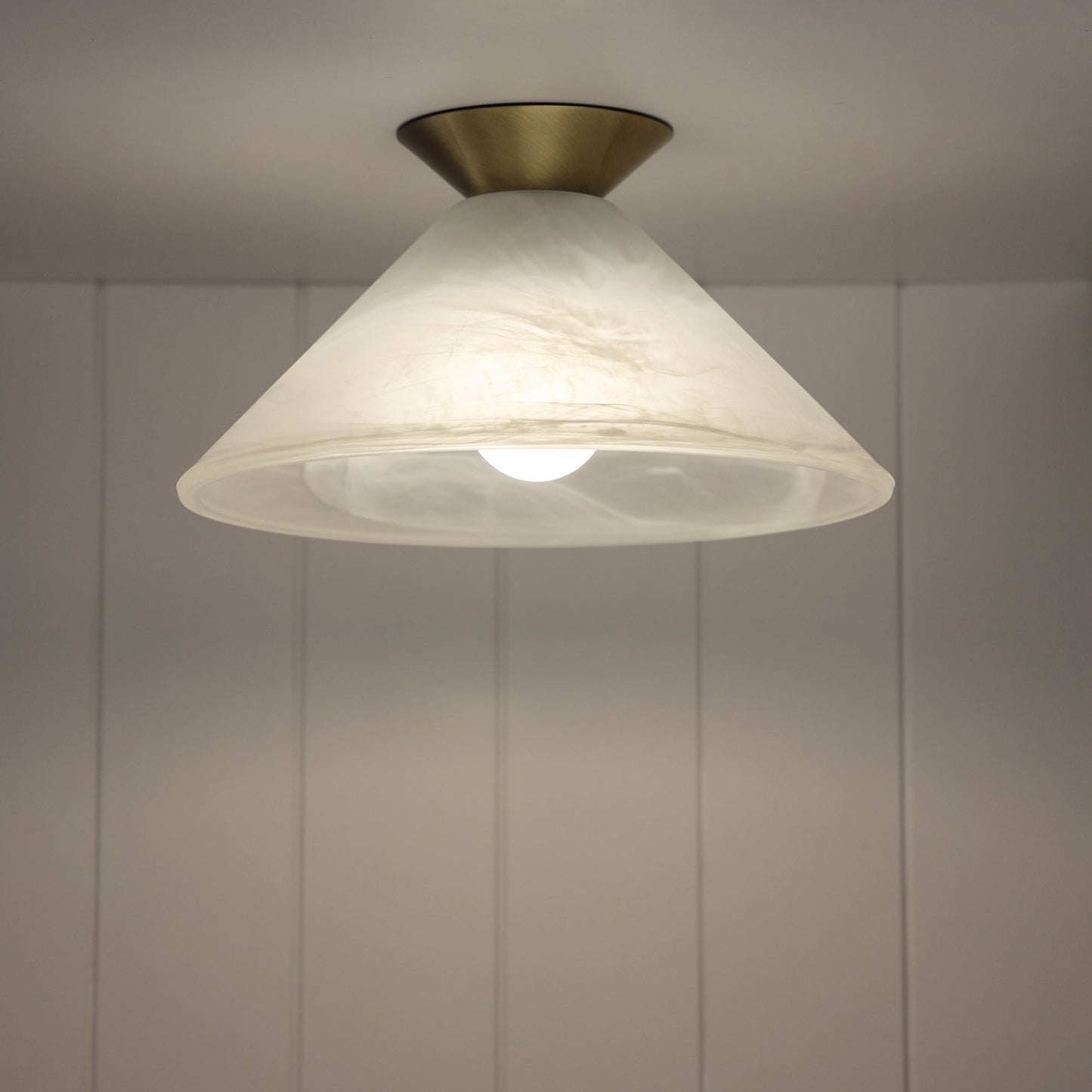 Vamp DIY Alabaster Coolie Antique Brass and Brushed Chrome Metalware
