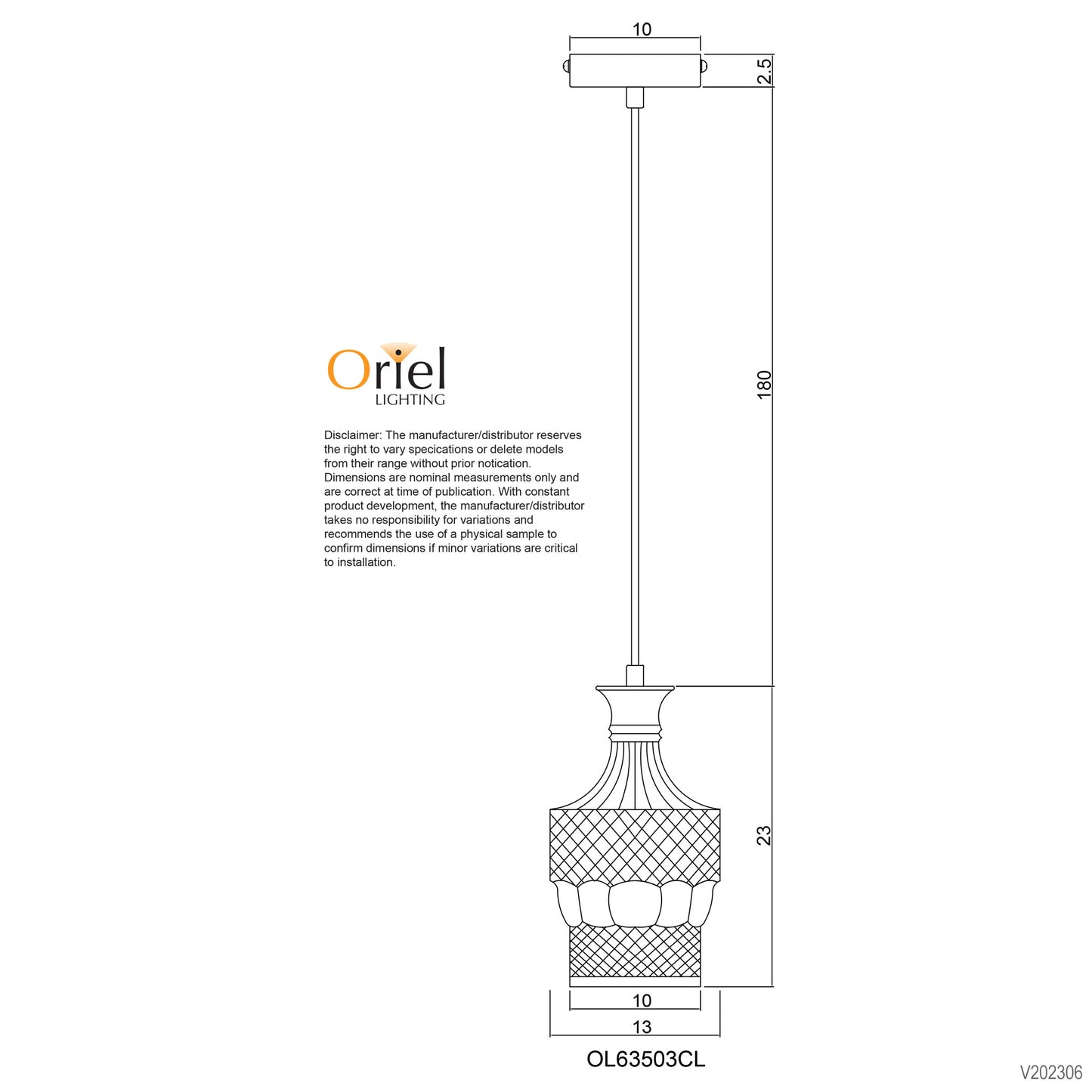 Decant.3 Single Pendant Clear Glass