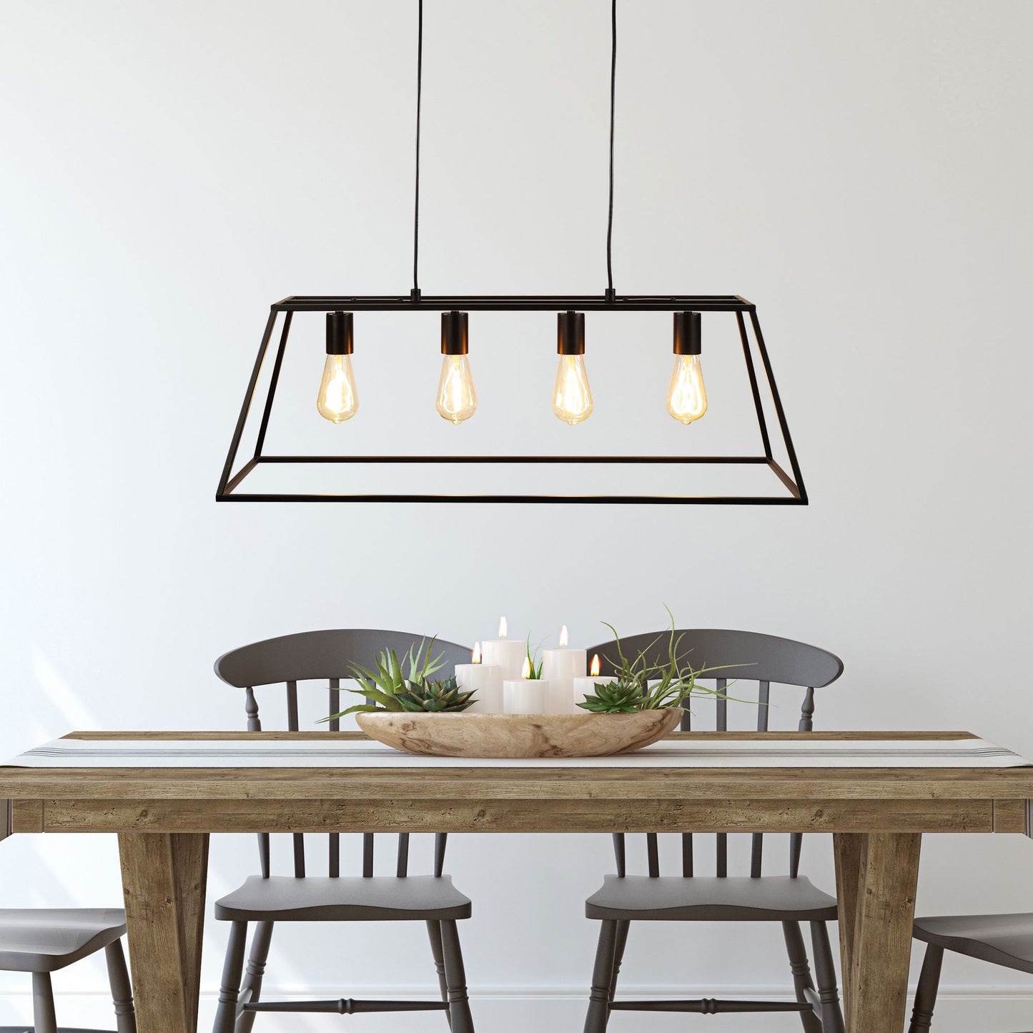 Wainscott.4 4 Light Pendant Black