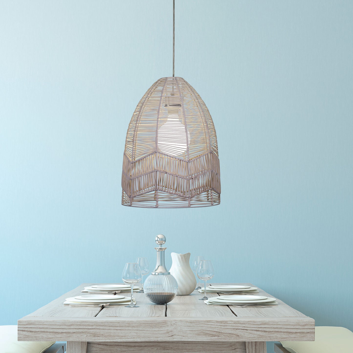 Serang 35cm Rattan Shade Only White