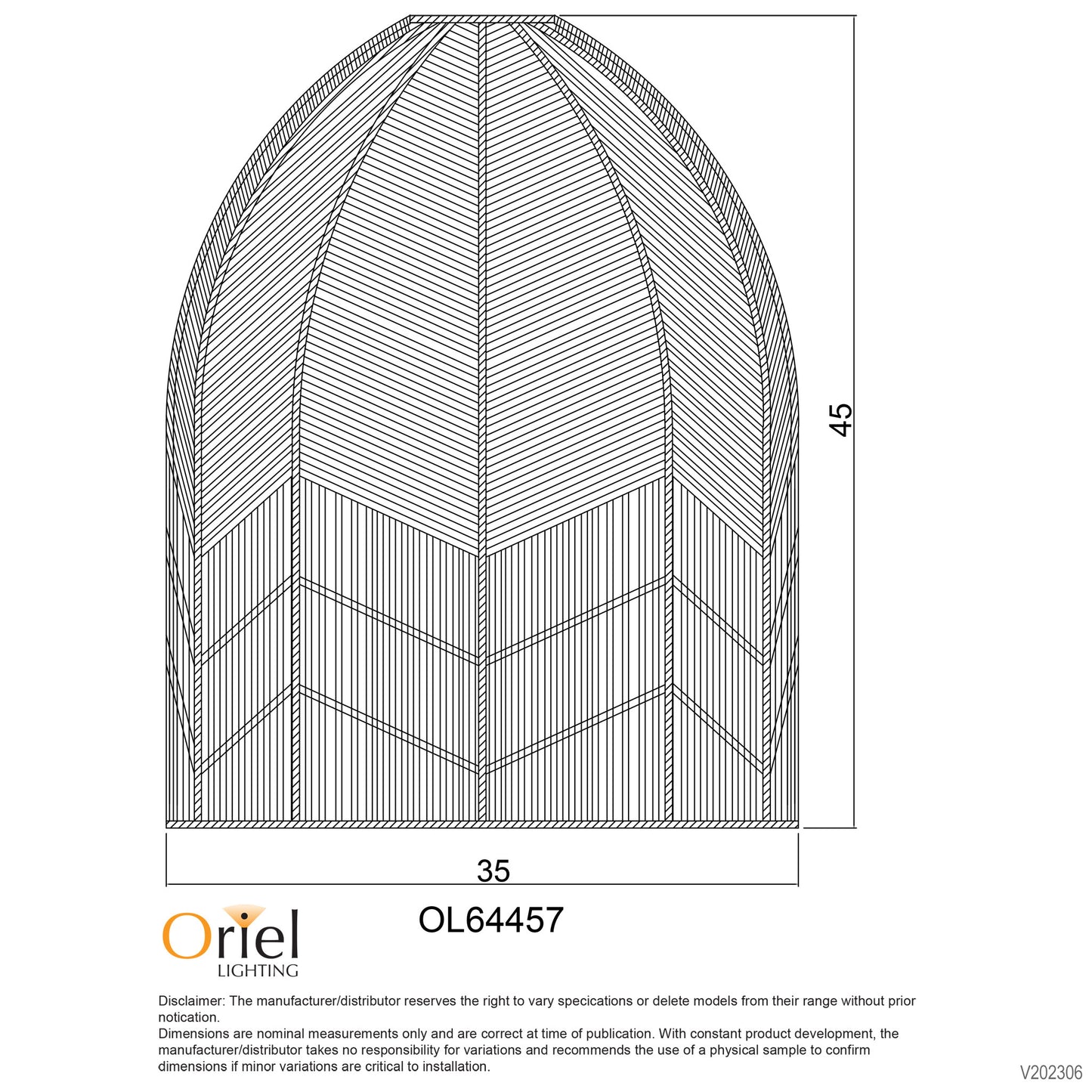 Serang 35cm Rattan Shade Only White