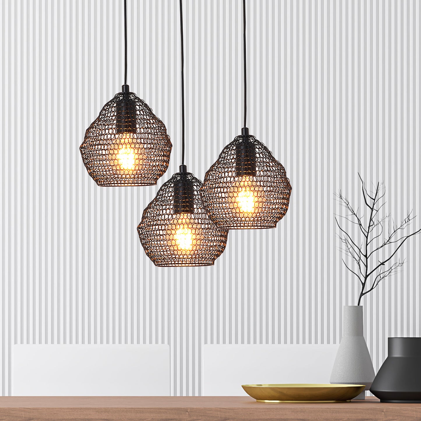 Mudag.20 Small Mesh Pendant Black