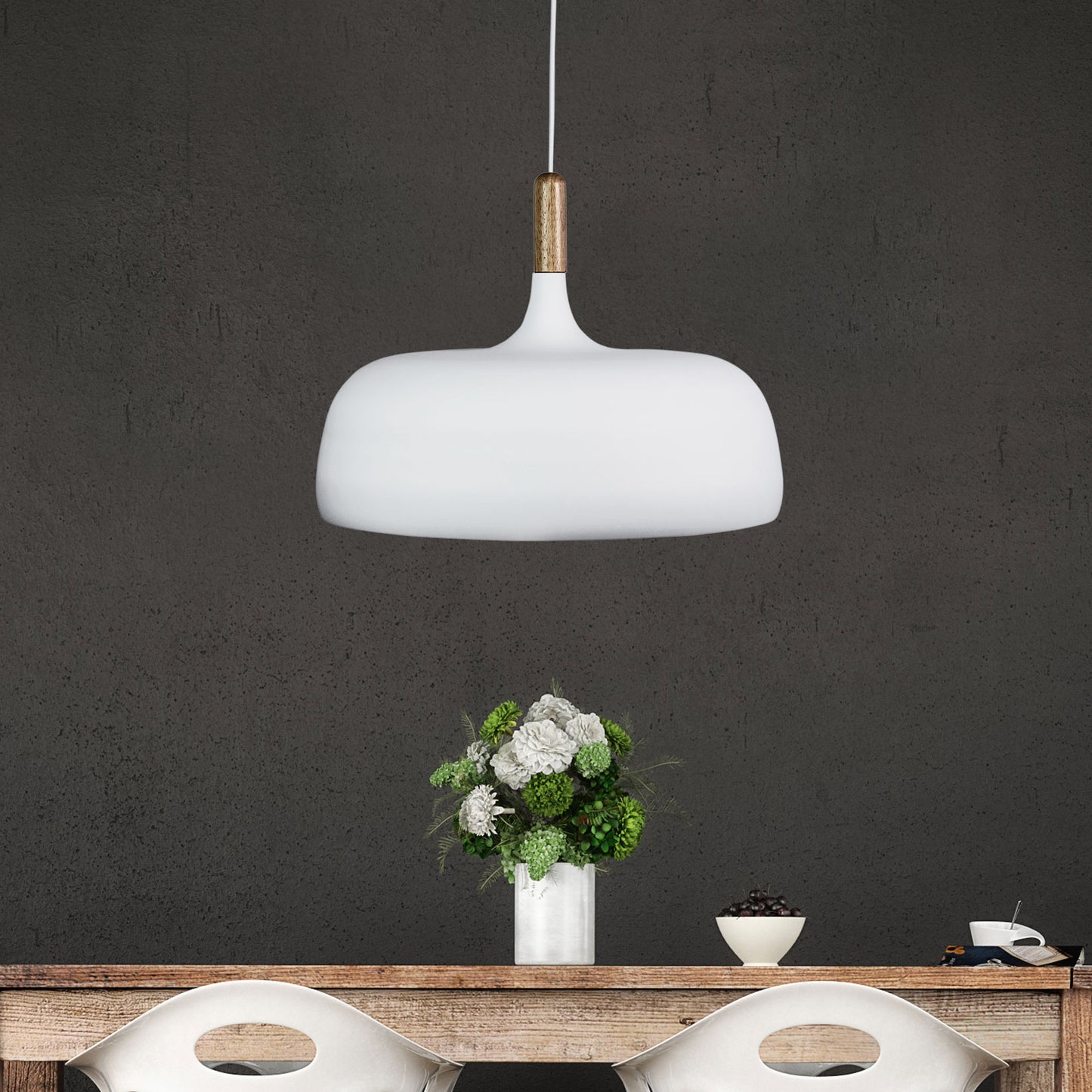 Malt.48 Single Pendant Matt White