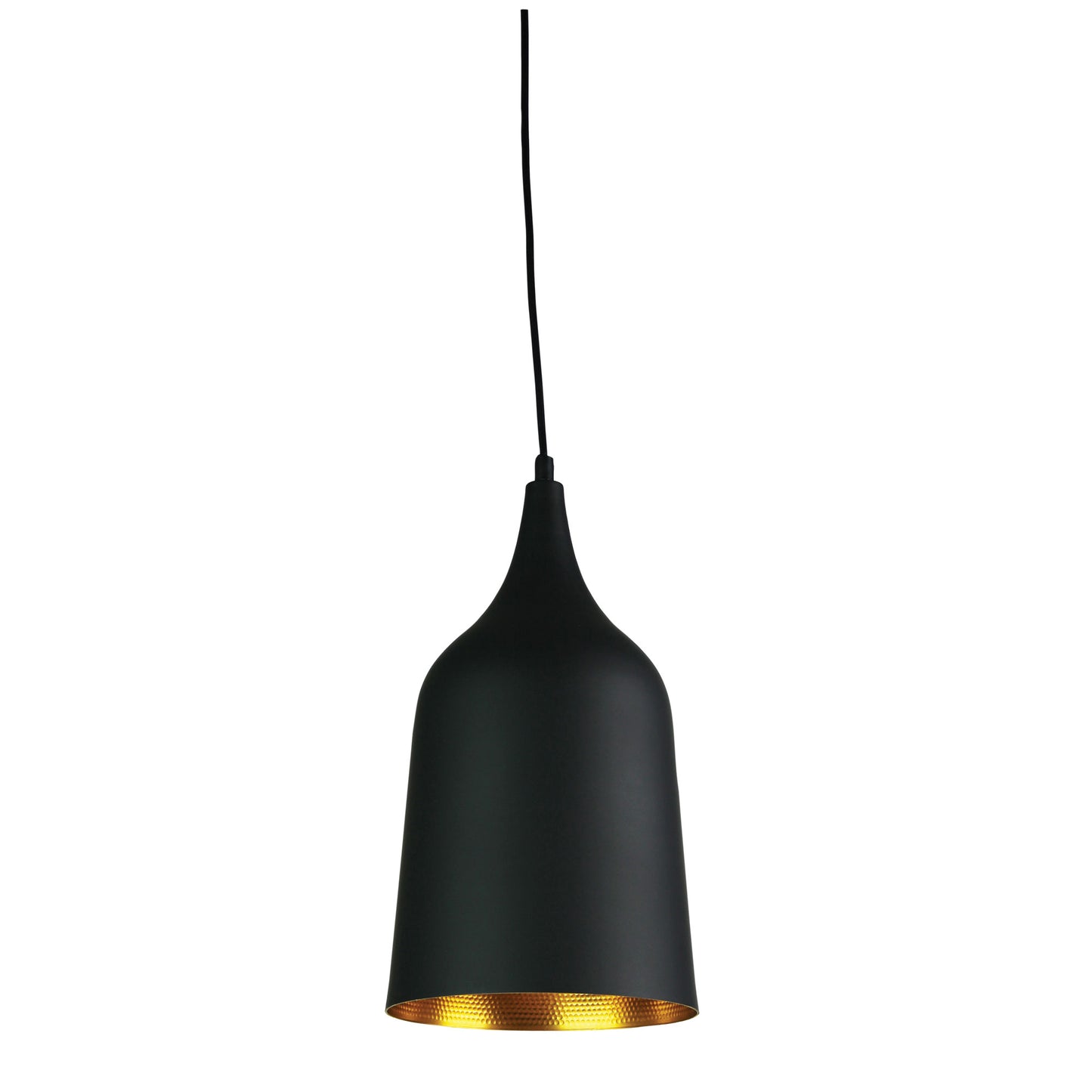Plato Single Pendant Black W/ Gold Inner