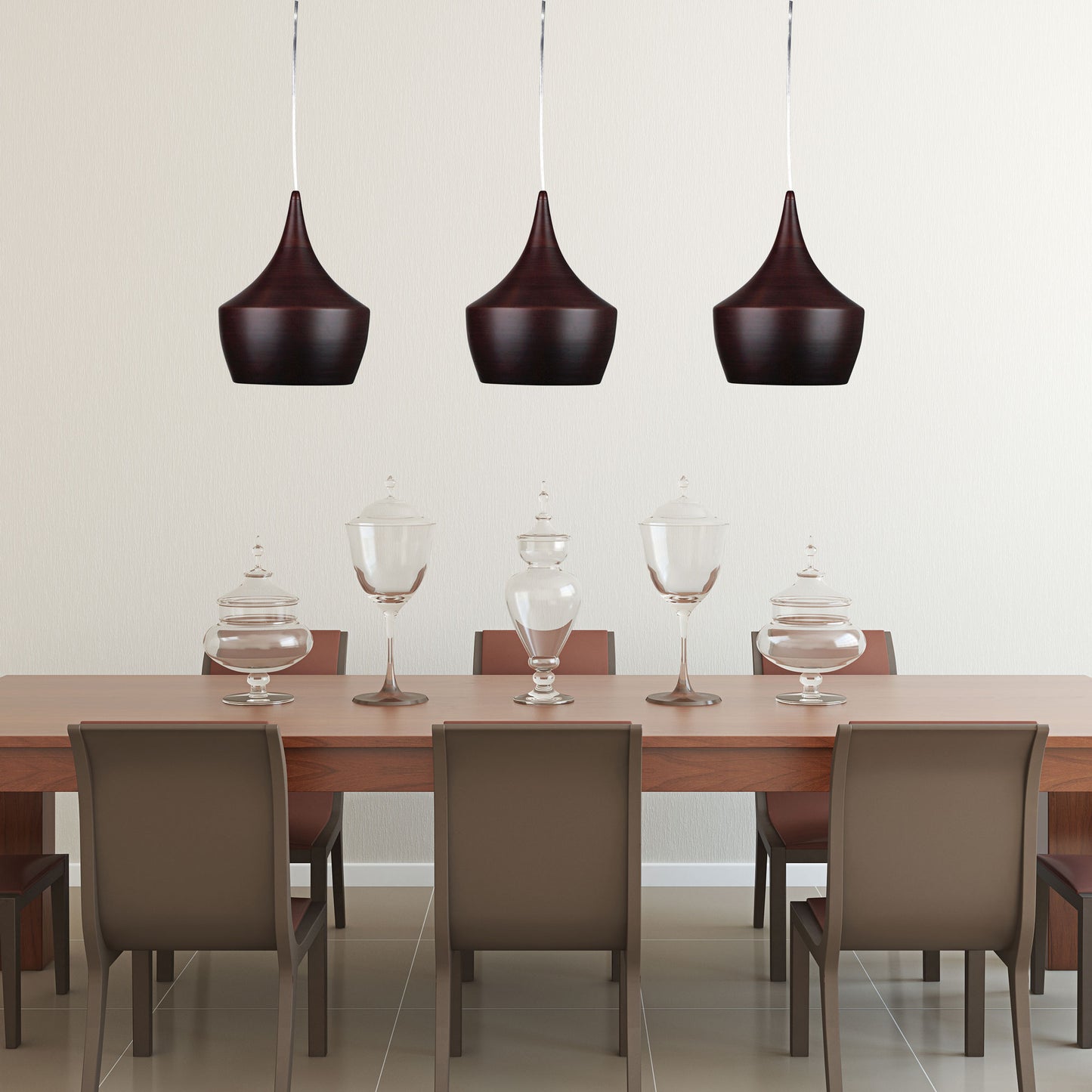Chino 3 Metal Shade Pendant Bronze