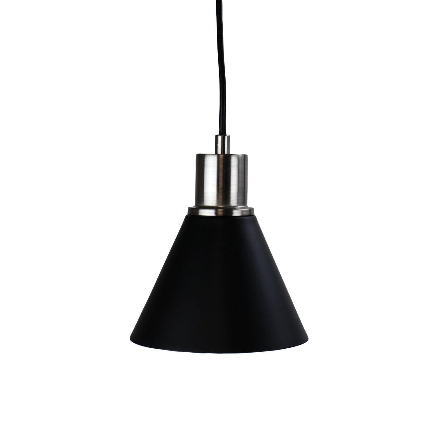 Como Single Brushed Chr & Black Pendant