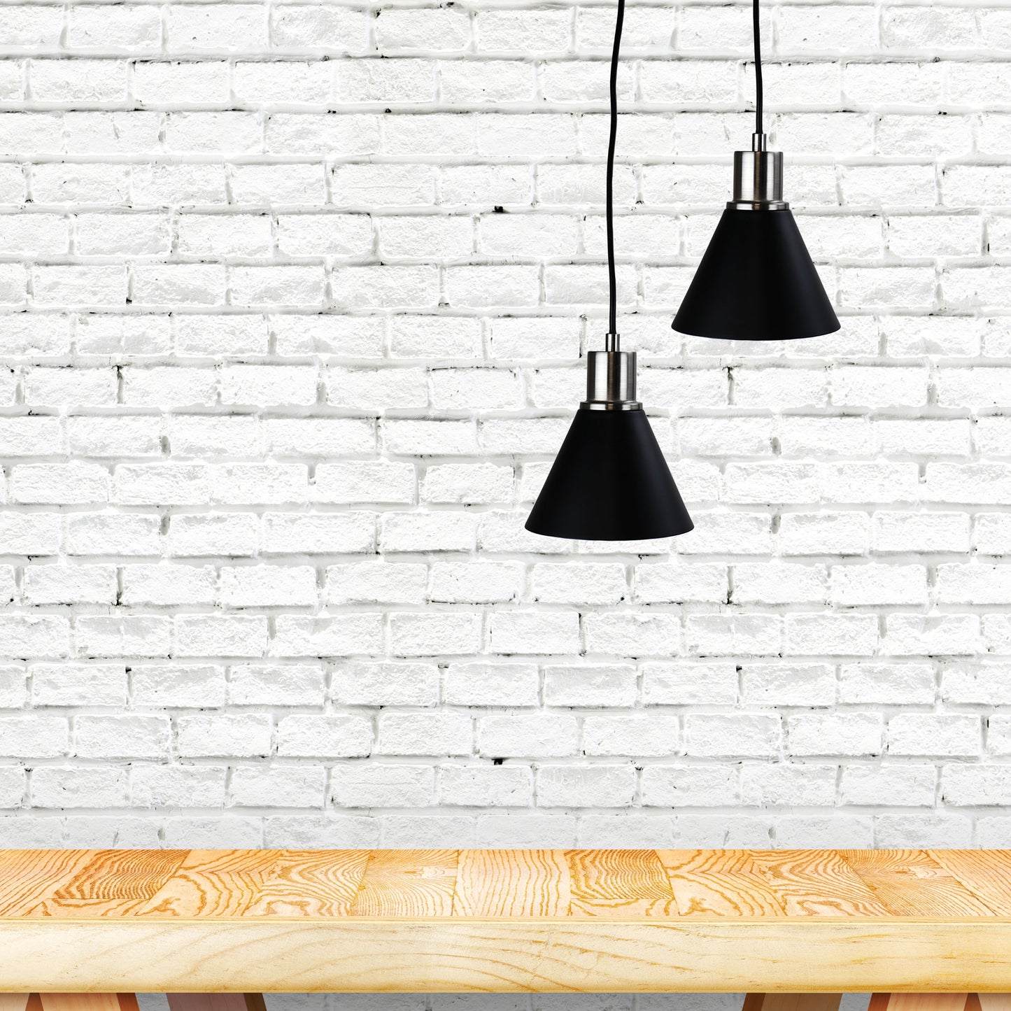 Como Single Brushed Chr & Black Pendant