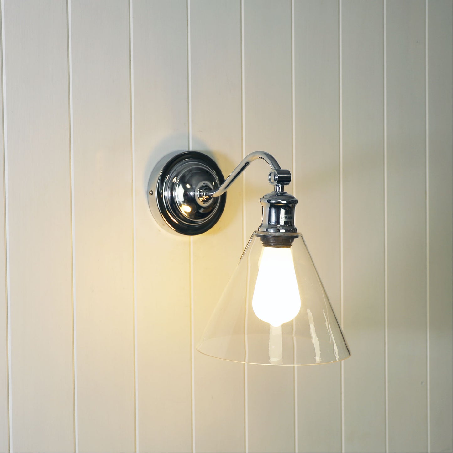 Abby Wall Light Chrome / Clear