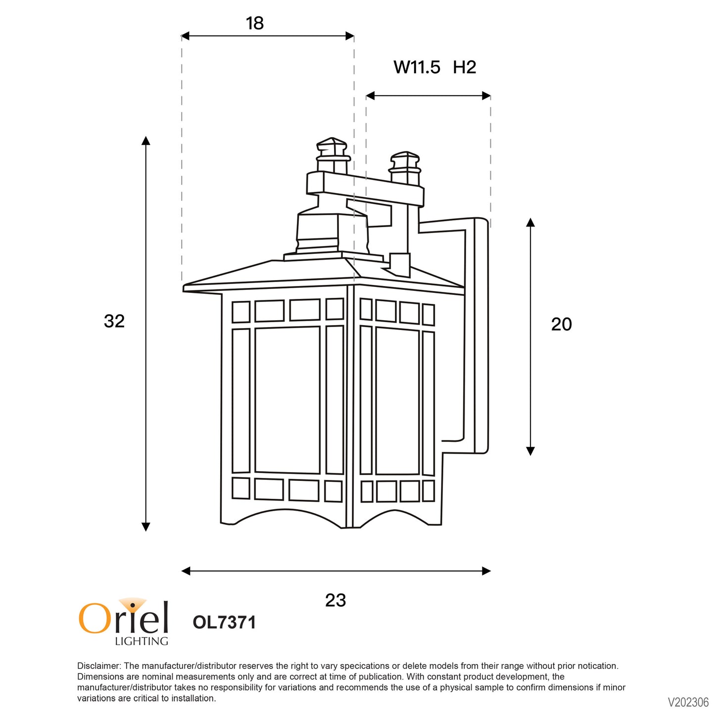 Horsham Outdoor Wall Light Black