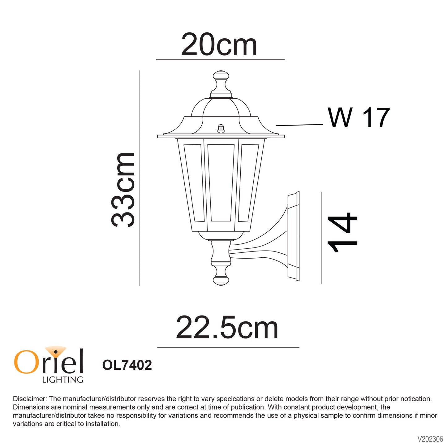 Ascot Outdoor Wall Light Up White