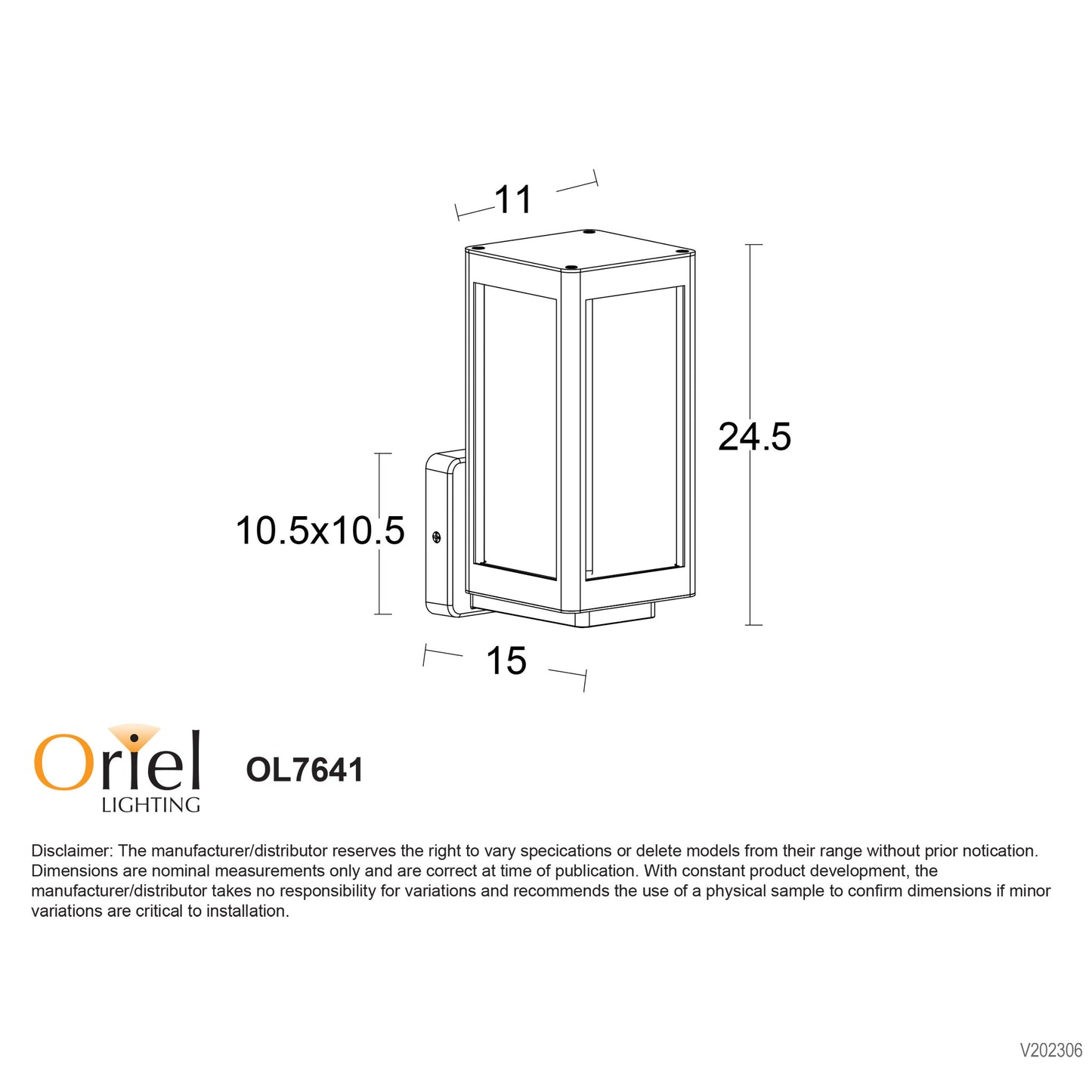 Portico Outdoor Wall Light Black
