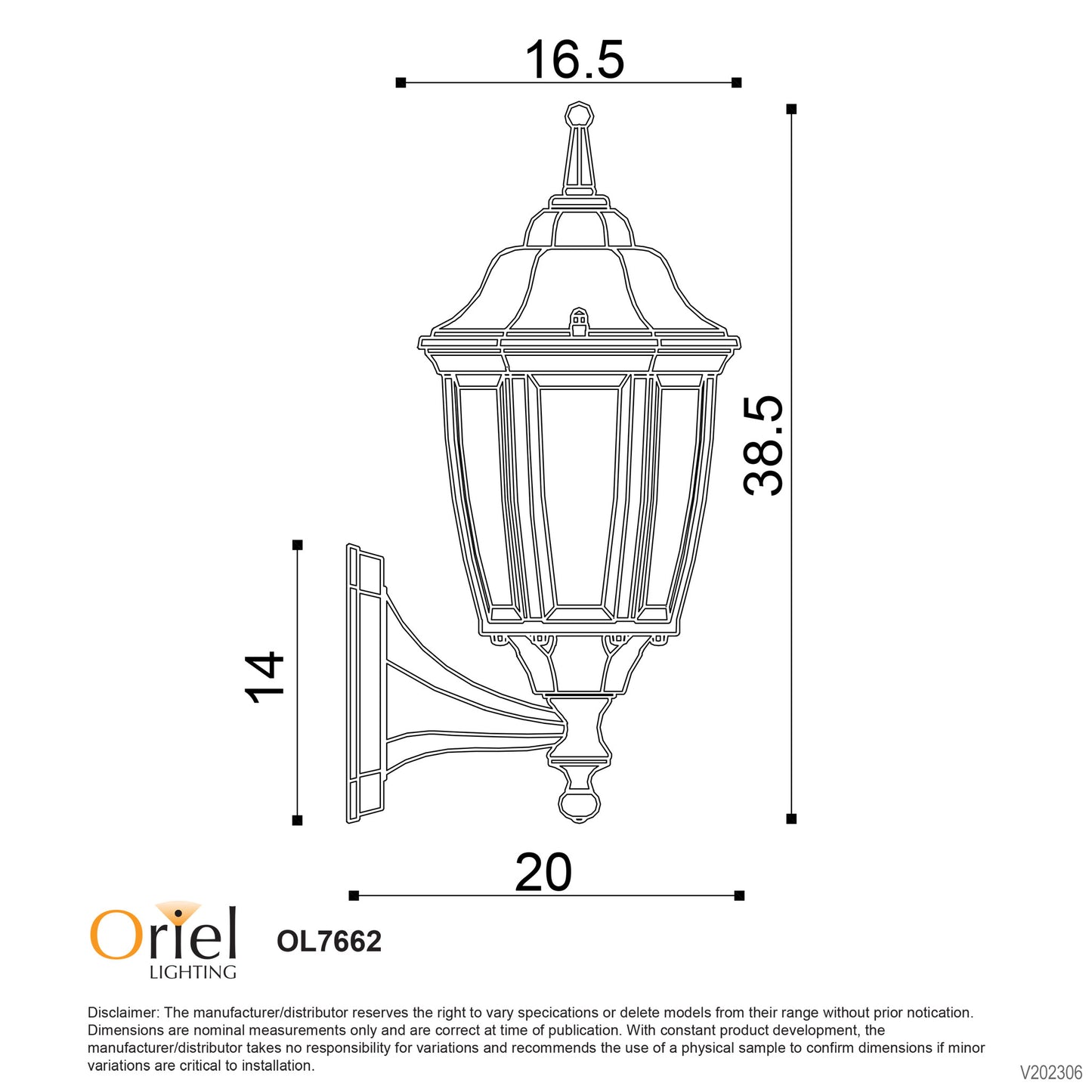 Highgate Up Ext Wall Light Green