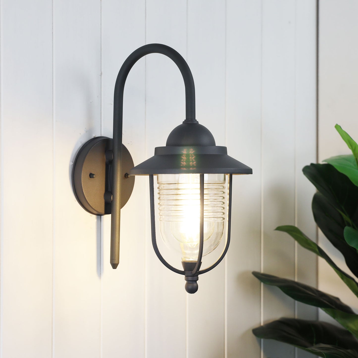 Domo Ext Wall Bkt Textured Graphite / Clear