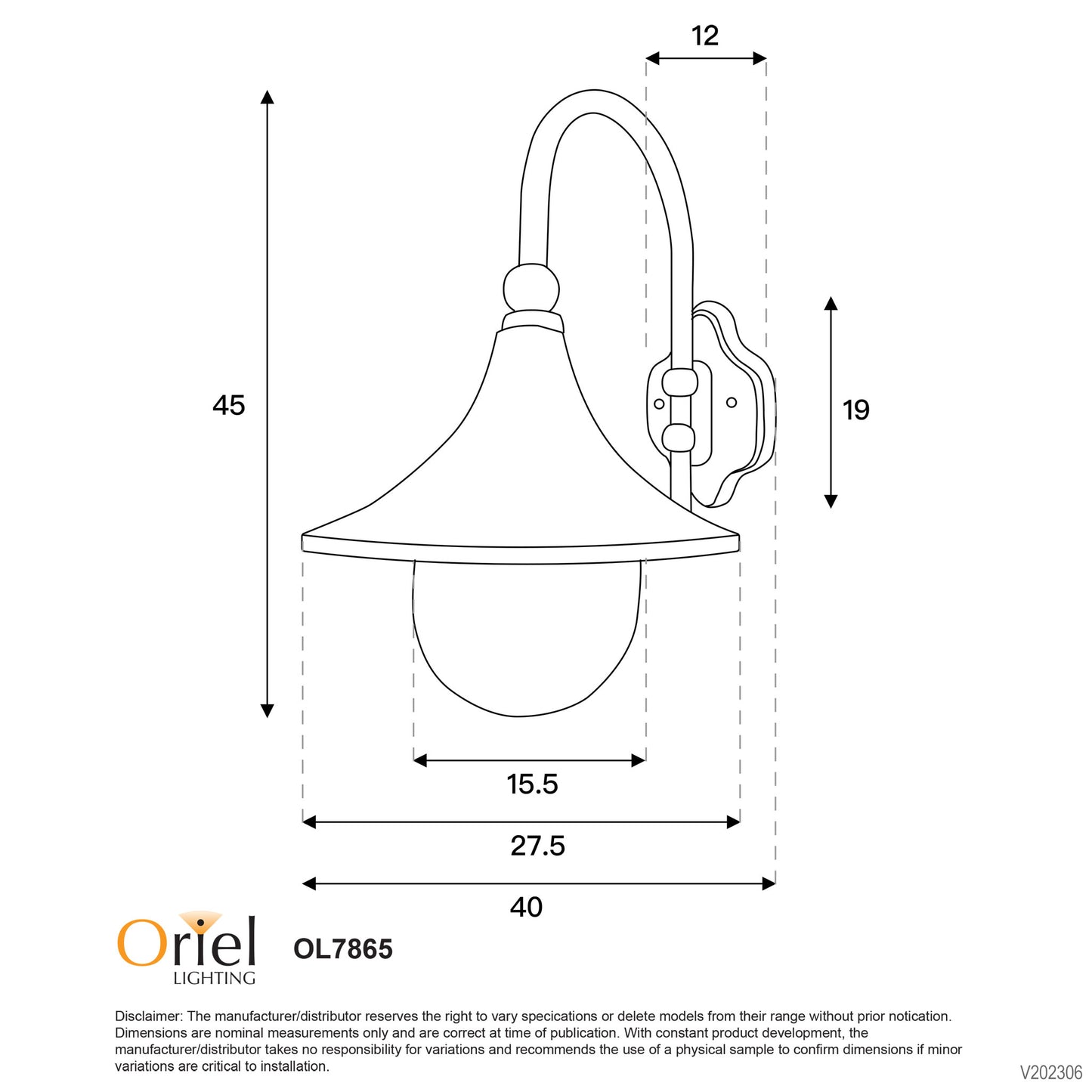 Moca Outdoor Wall Light Black & Opal