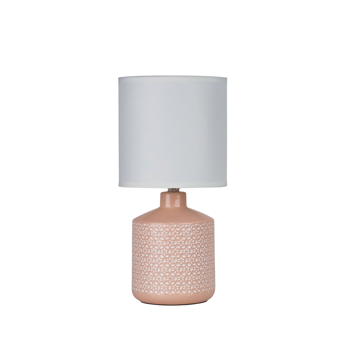 Celia Table Lamp Pink W/ White Shade