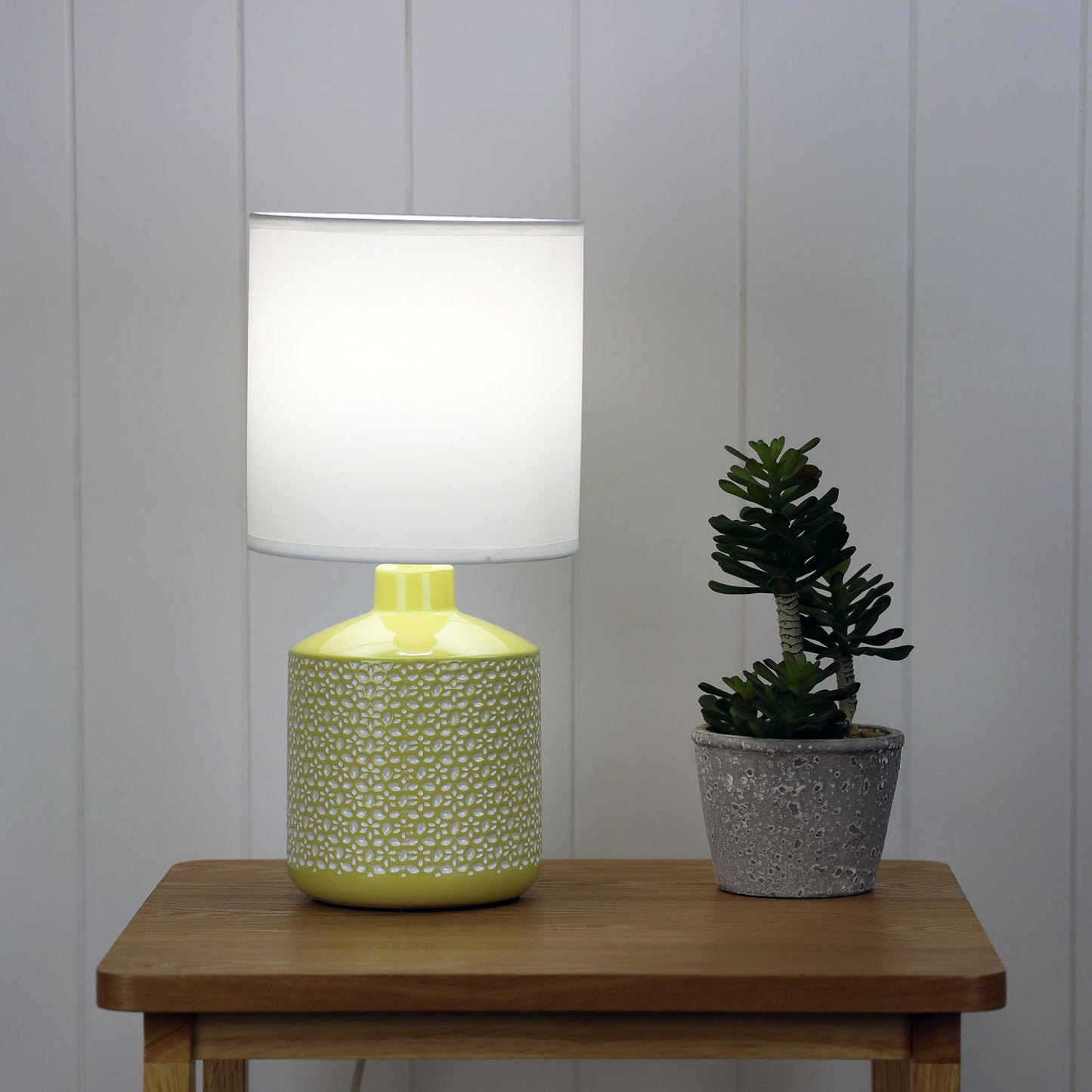 Celia Table Lamp Yellow W/ White Shade