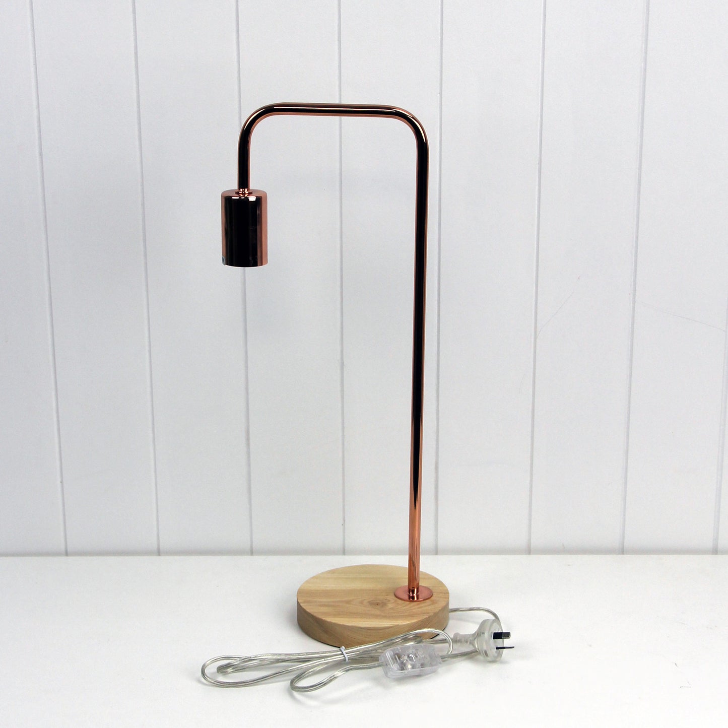 Lane Table Lamp Base Timber W/ Copper Arm