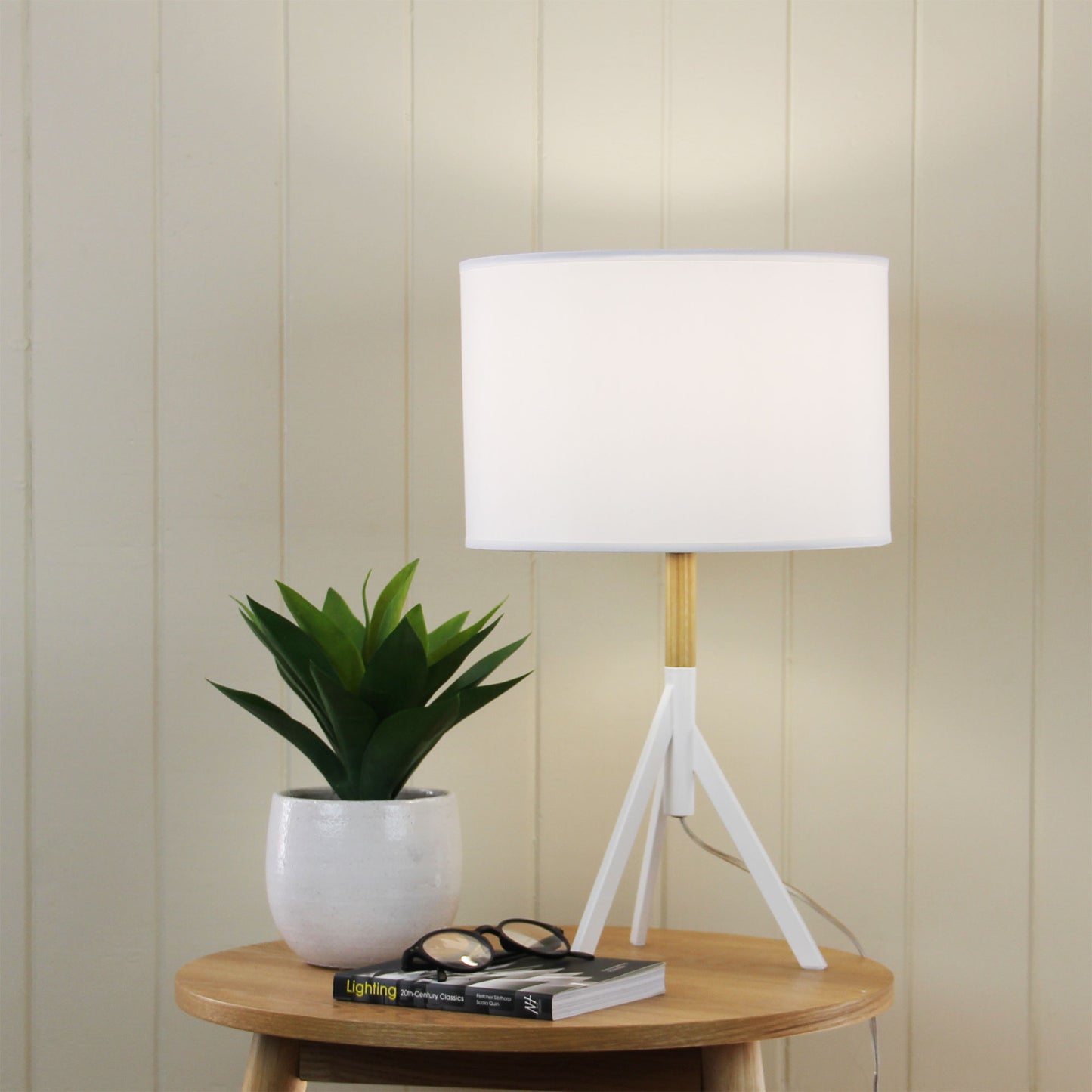 Micky Table Lamp Complete Antique White
