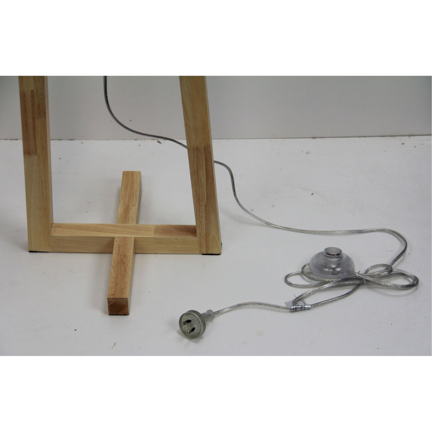 Edra Floor Lamp Timber W/ White Cotton Shade