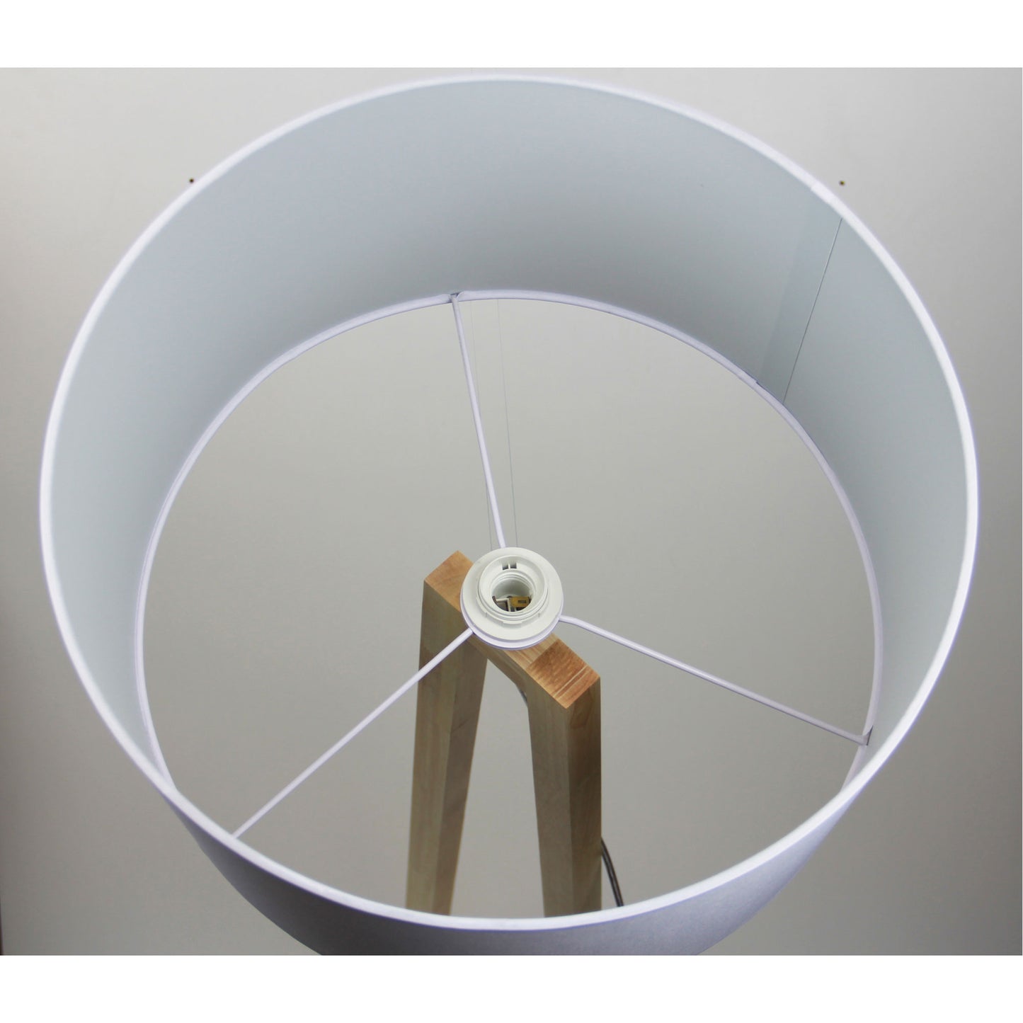 Edra Floor Lamp Timber W/ White Cotton Shade