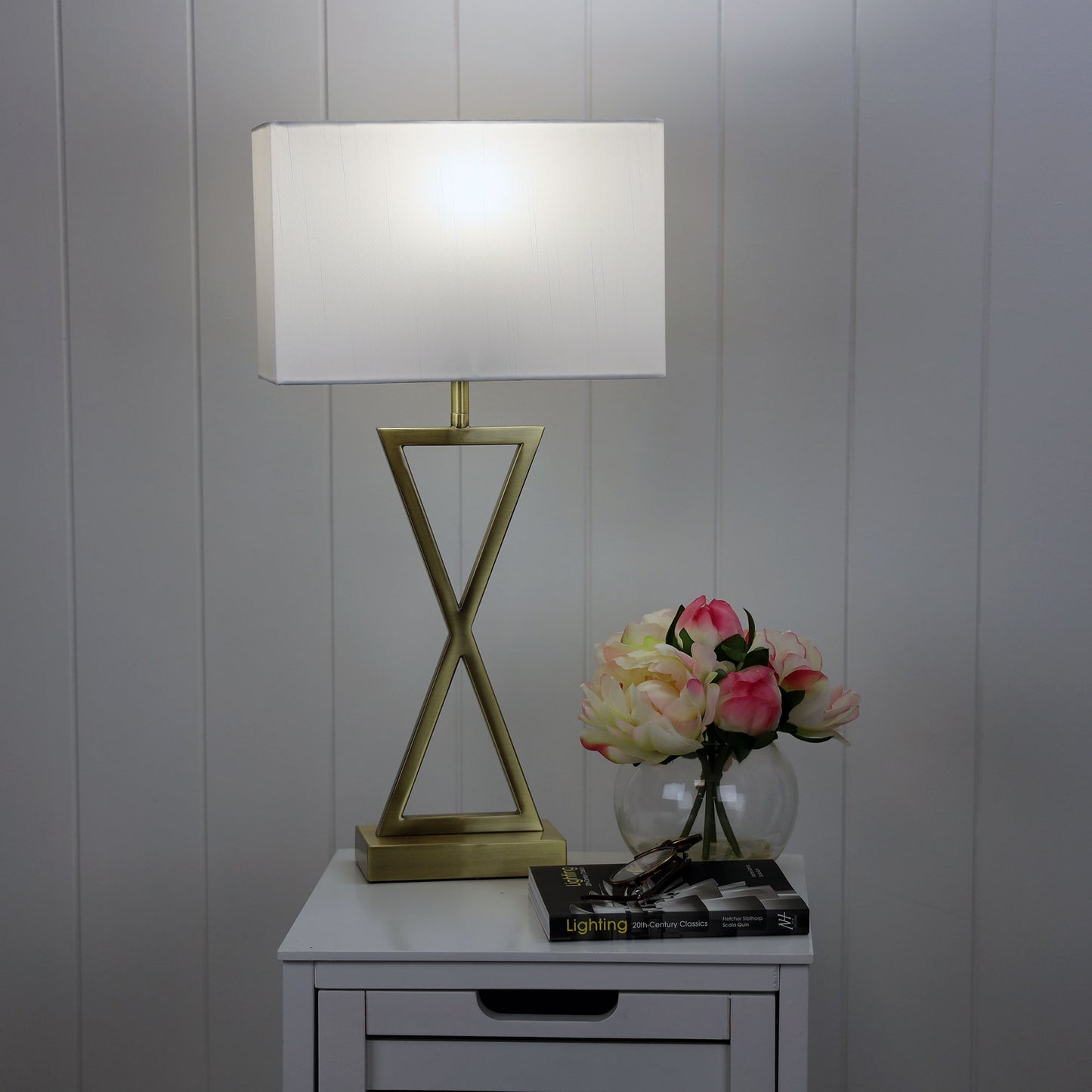 Kizz Table Lamp Antique Brass Complete W/Shade