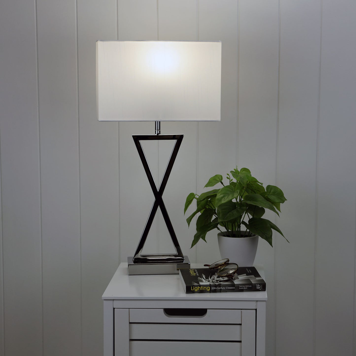 Kizz Table Lamp Chrome Complete W/Shade