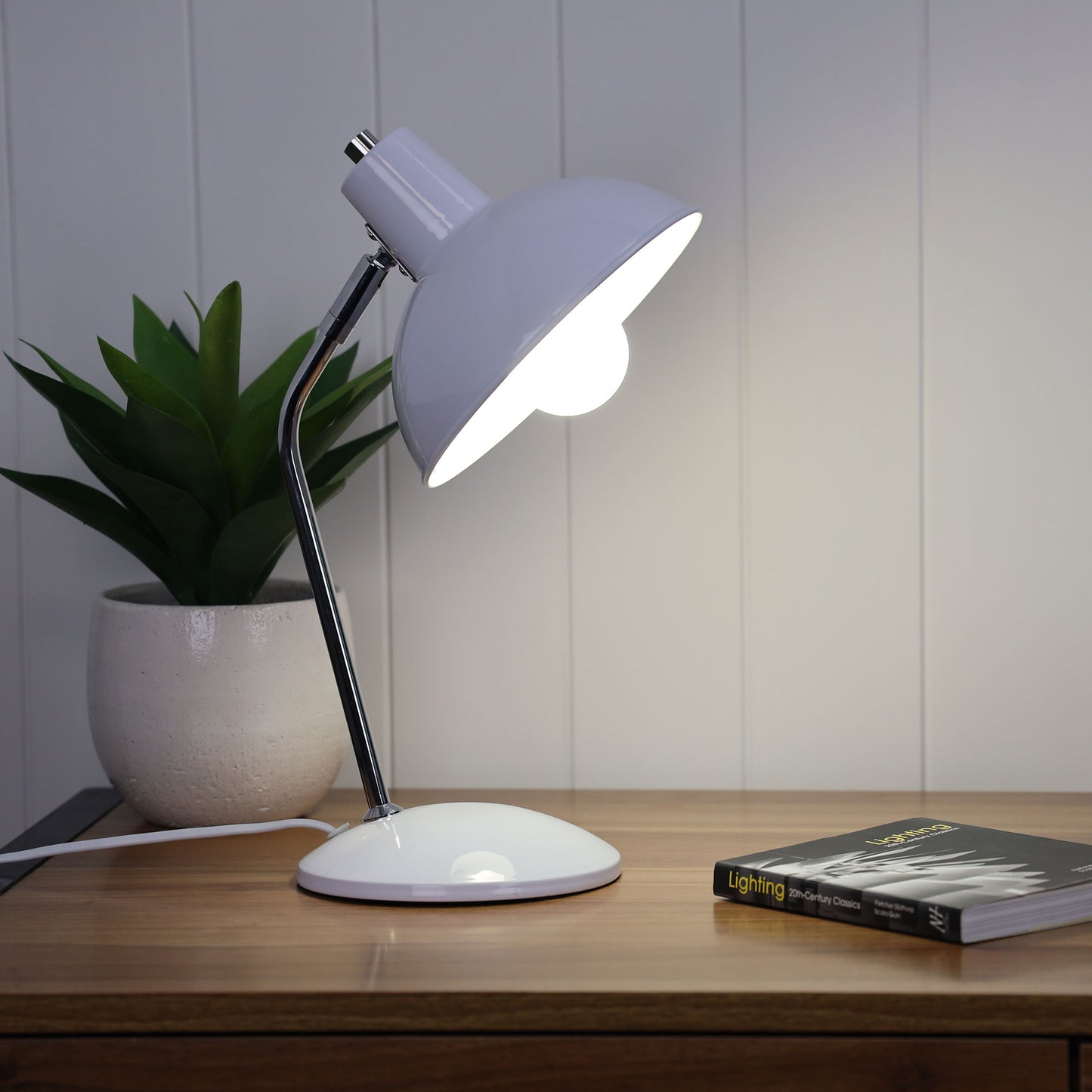 Thea Desk Lamp White & Chrome