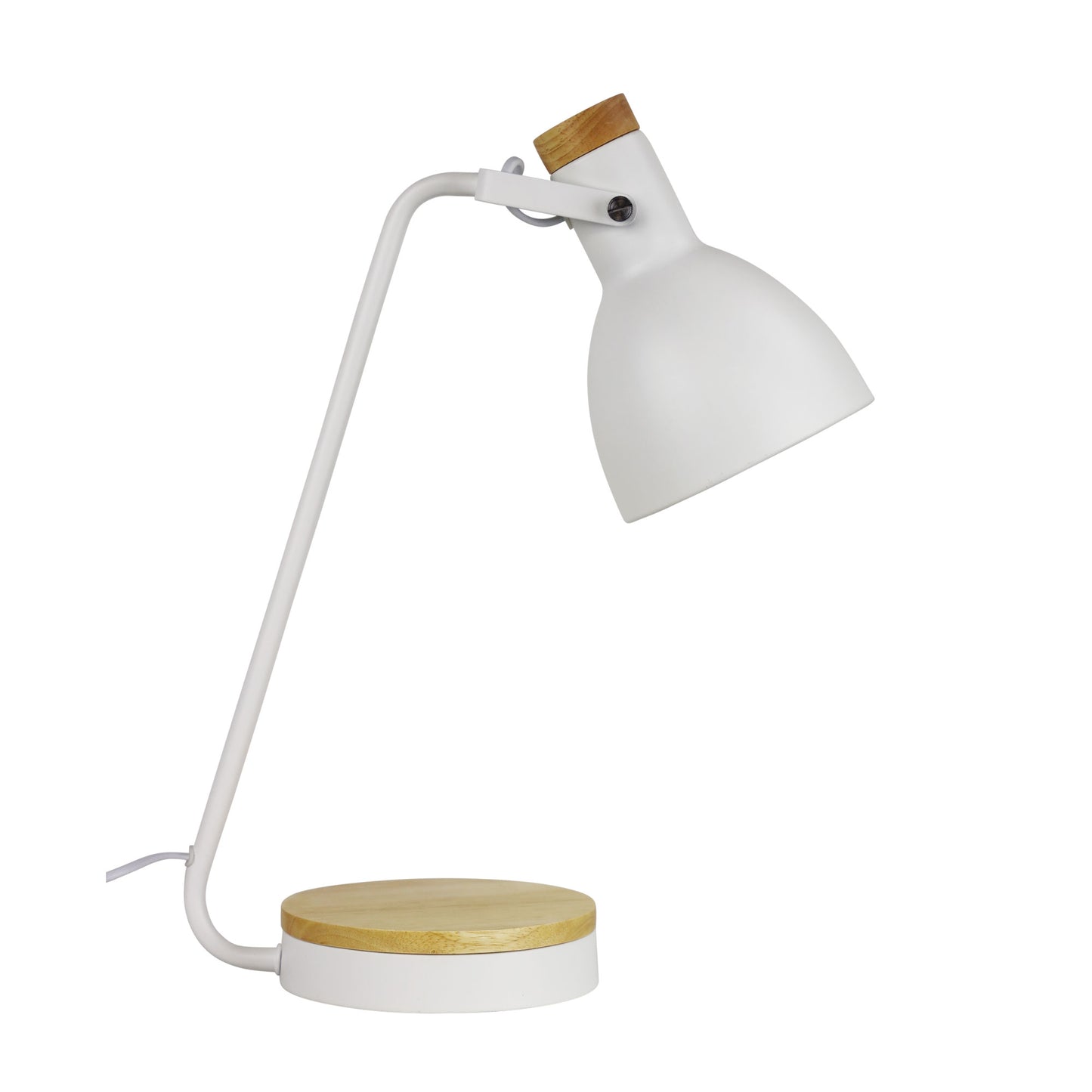 Benny Desk Lamp White & Blonde