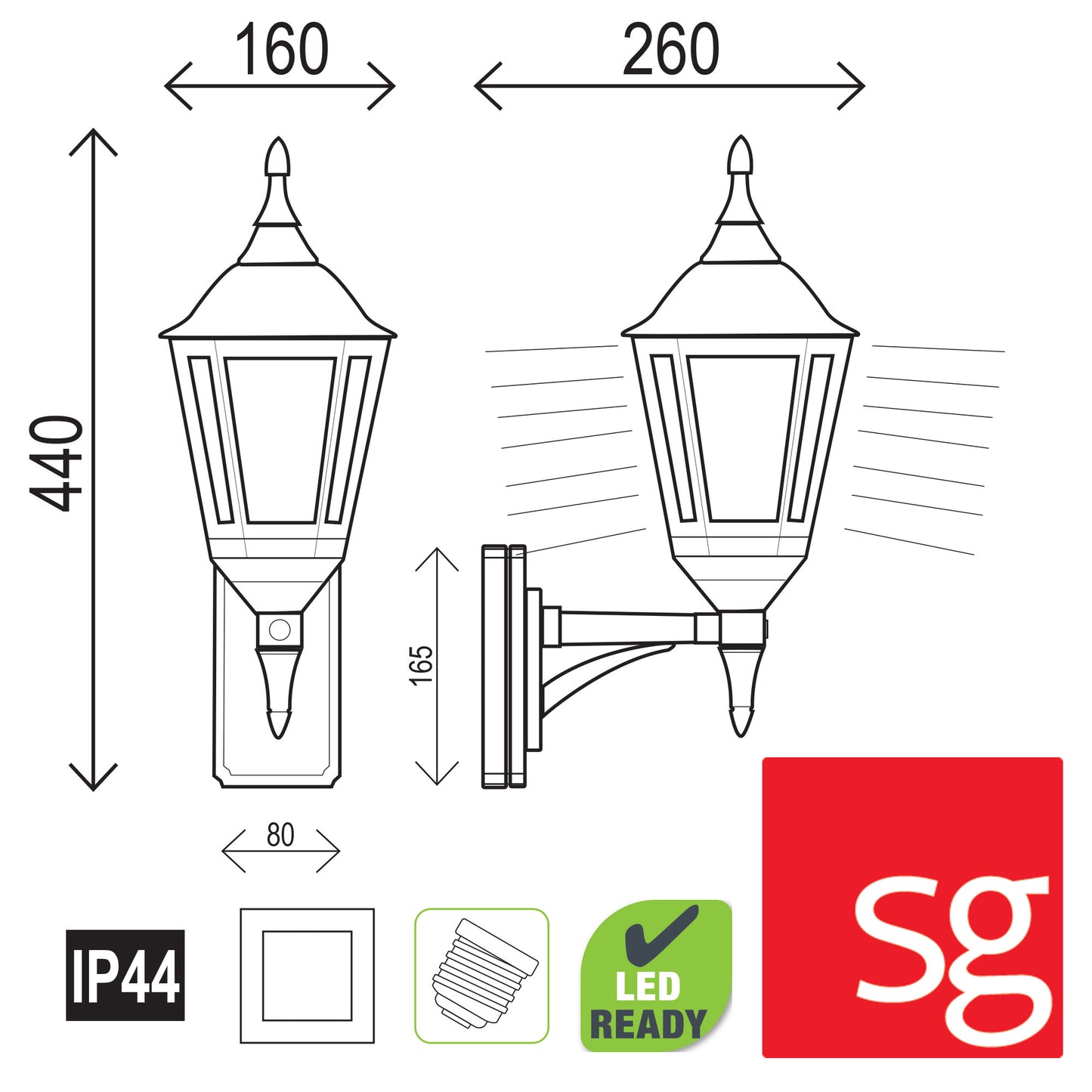 Java Mini Exterior Wall Light White