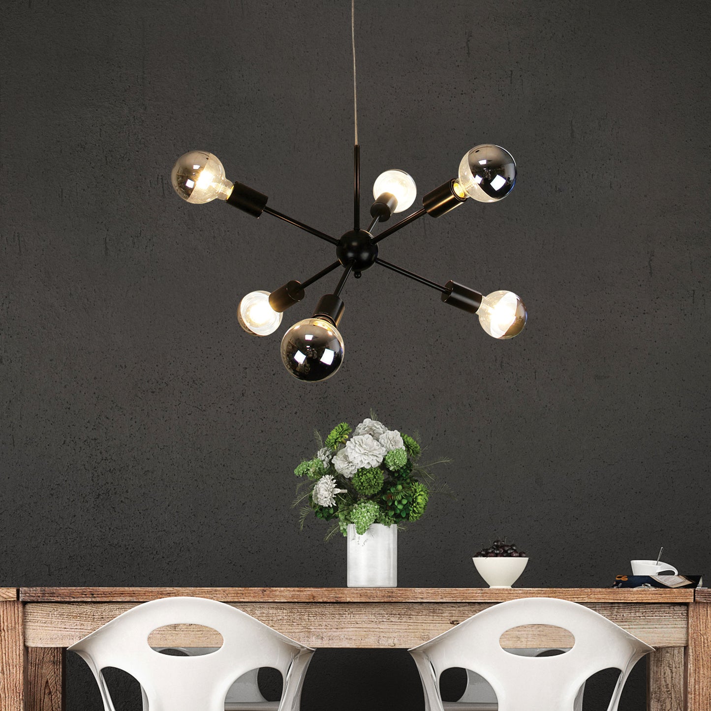 Sputnik.6 Six Light Pendant Black