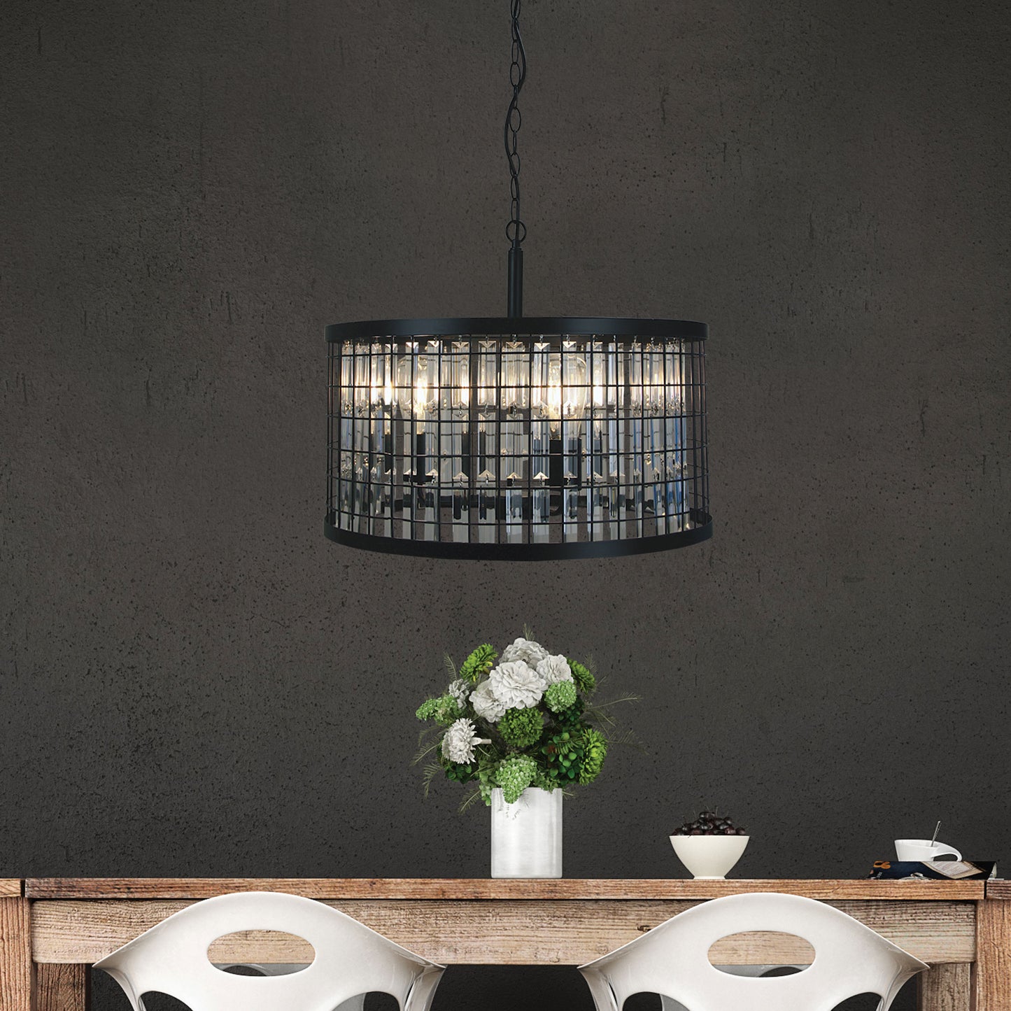 Delaware.52 3light Pendant Black / Crystal