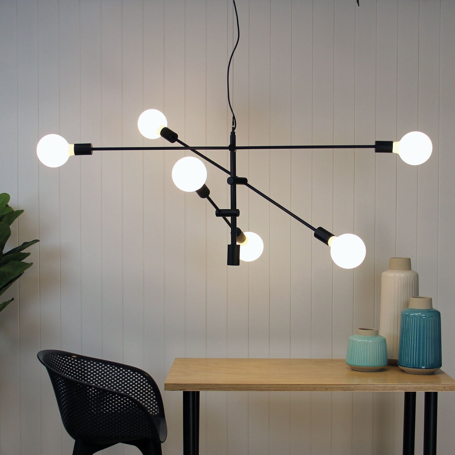 Chelsea.120 6 Light Pendant Black