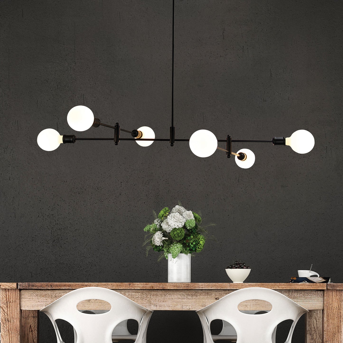 Epping 6 Light Globe Pendant Black