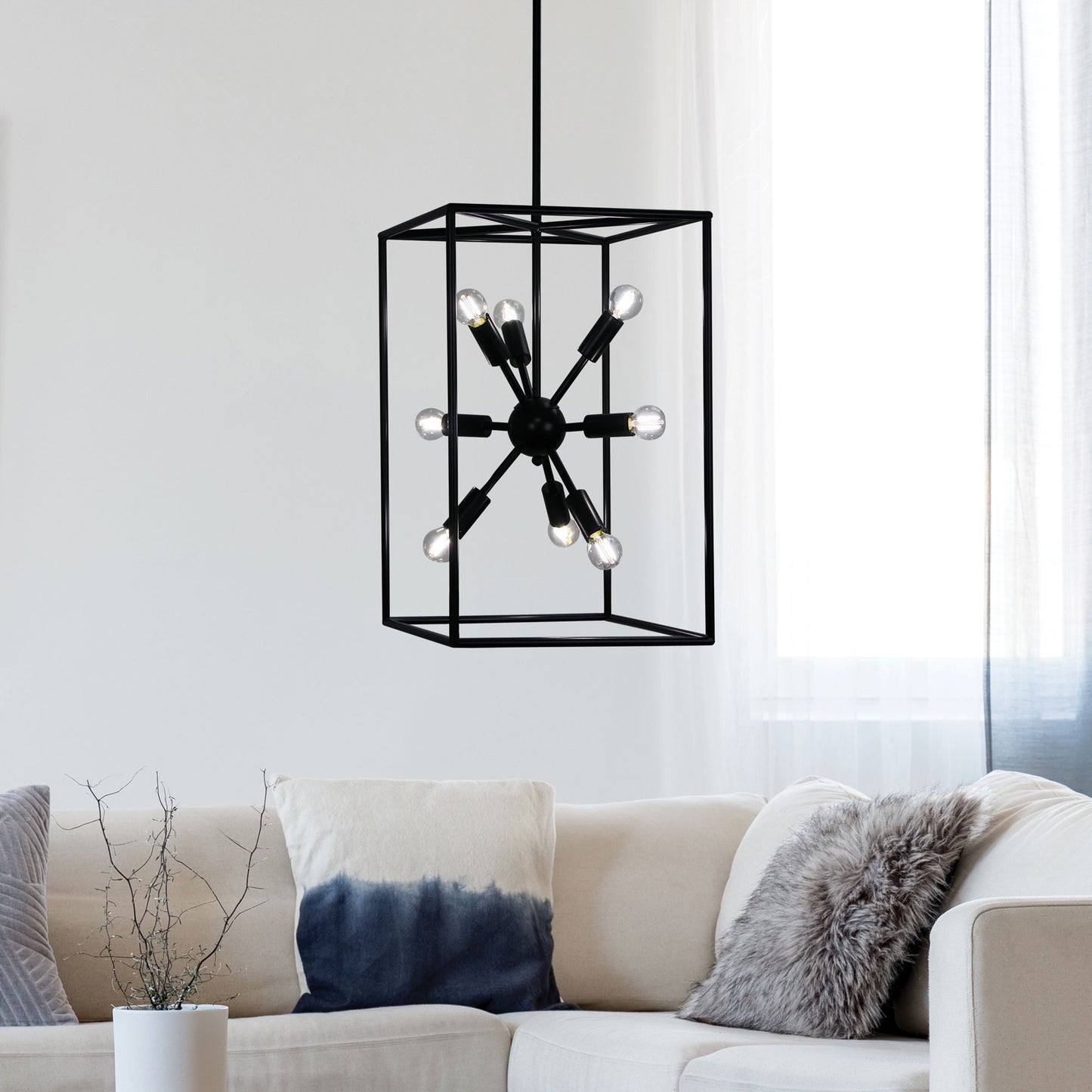 Georgetown.35 8 Light Pendant Black