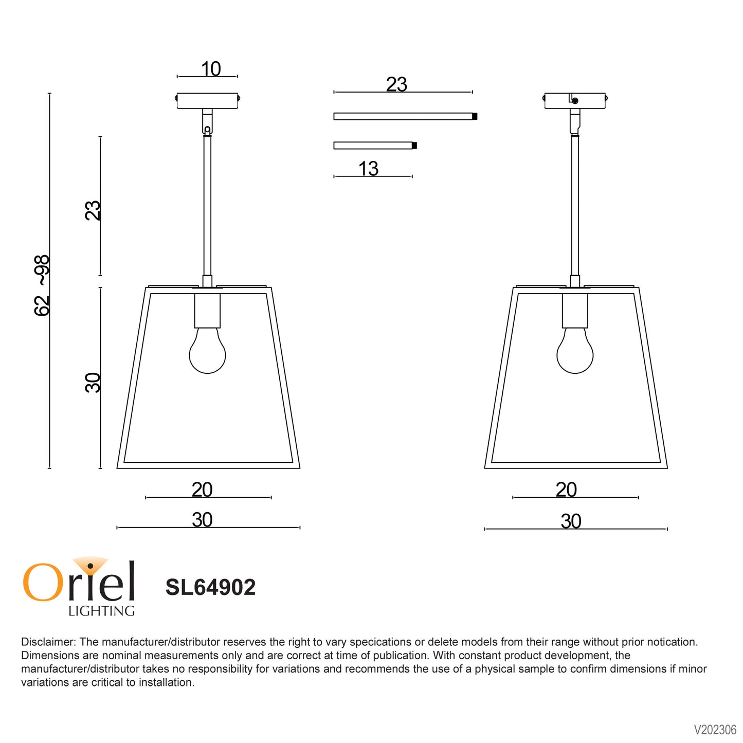 Eaton.30 Single Pendant Matt Black
