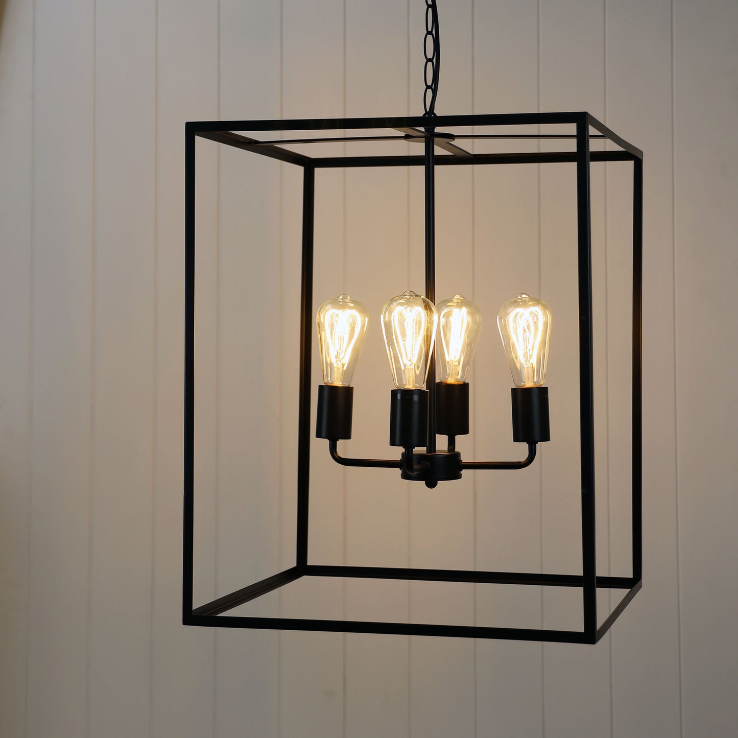 Hampton 4 Light Pendant Black No Glass