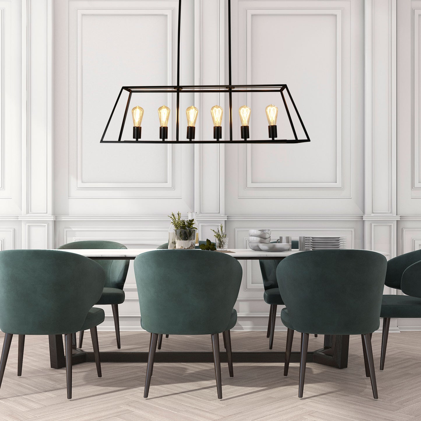 Southport.100 6 Light Pendant Black