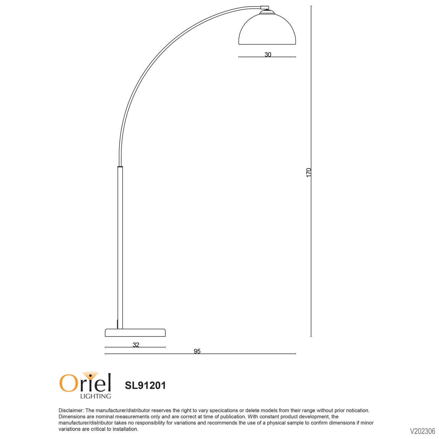 Dome Arc Floor Lamp Antique Brass